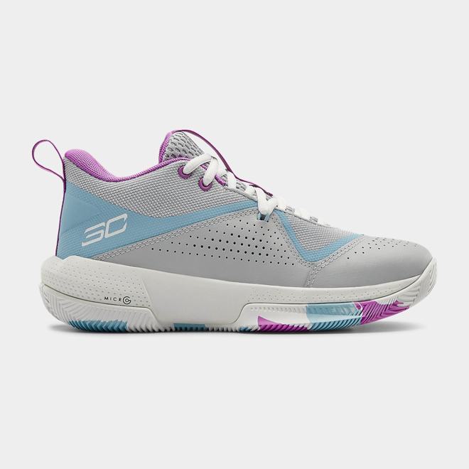 Under Armour SC 3ZER0 IV - Chlapcenske Basketbalove Topanky - Siva/Biele